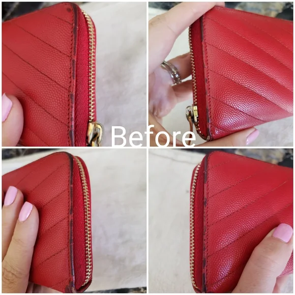 Authentic Pre-owned Yves Saint Laurent Grain De Poudre Zip Around Wallet - Picture 10 of 16